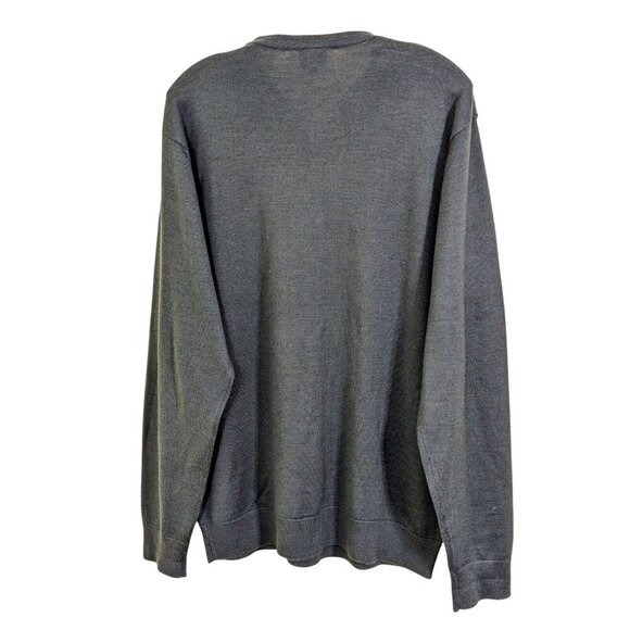 Vintage Kingfield West Point Wool Blend Sweater Mens XL Army Green Logo V Neck - Picture 2 of 6